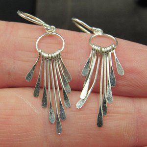 Sterling Silver Dainty Odd Design Earrings Vintage